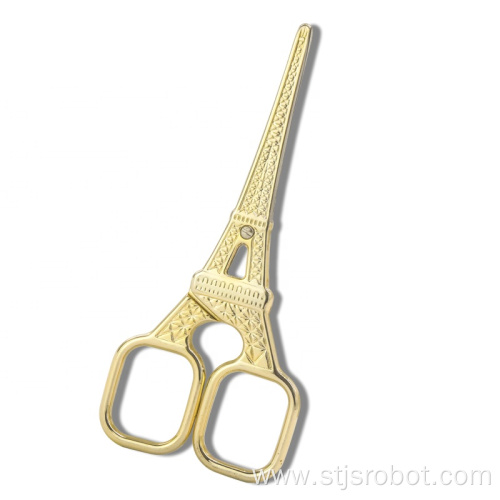 New Design Eiffel Tower Shape Gold Plated Stainless Steel Beauty Scissors